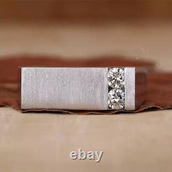 0.30 Ct Round Lab Grown Diamond Men's Two Stone Engagement Ring 10K White Gold