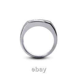 0.79 CT E-SI3 Round Cut Earth Mined Certified Diamond Platinum Classic Mens Ring
