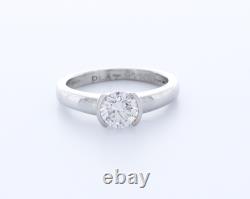 0.7 CT Lab-Created Diamond D/VS2 Round Cut Platinum Bezel Classic Solitaire Ring