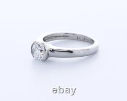 0.7 CT Lab-Created Diamond D/VS2 Round Cut Platinum Bezel Classic Solitaire Ring