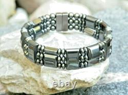 100% Black Magnetic Hematite Bracelet Anklet Necklace 3 row USA Hand Made