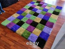 100% Handcrafted Wool Carpet Rug Cajica Colombia South America 1.50 X 2.20 Mts