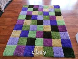 100% Handcrafted Wool Carpet Rug Cajica Colombia South America 1.50 X 2.20 Mts