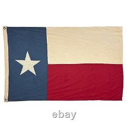 100% Linen Sewn Texas State Flag Hand Dyed Distressed Vintage Style Made in USA