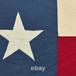 100% Linen Sewn Texas State Flag Hand Dyed Distressed Vintage Style Made in USA