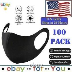 100 Pack Face Mask Reusable Washable Breathable Unisex Black Face Mask USA