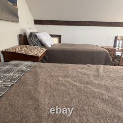 100 % Wool Blanket Queen Size Raw Wool Hand Made In USA CT