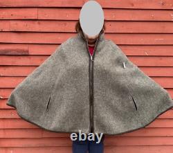 100 % Wool Poncho Hand Made In USA Connecticut Raw Wool Undyed