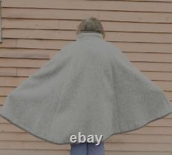 100 % Wool Poncho Hand Made In USA Connecticut Raw Wool Undyed