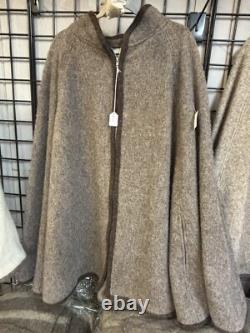 100 % Wool Poncho Hand Made In USA Connecticut Raw Wool Undyed