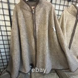 100 % Wool Poncho Hand Made In USA Connecticut Raw Wool Undyed