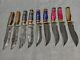 10 Pcs Custom Handmade Damascus Steel 10 Skinner Hunting Knives With Sheath Usa
