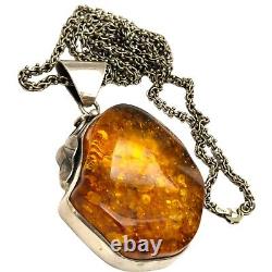 119grams! ONE OF LARGEST AMBER VINTAGE NAVAJO STERLING SILVER DNA NECKLACE