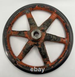 11 1/2 Cast Iron 6 Spoke Curved Hand Wheel USA Made 3/4 Arbor (1127)