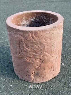 12 Inch Red Round Concrete Planter Indoor/Outdoor WITHOUT DRAIN HOLE