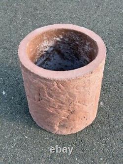 12 Inch Red Round Concrete Planter Indoor/Outdoor WITHOUT DRAIN HOLE