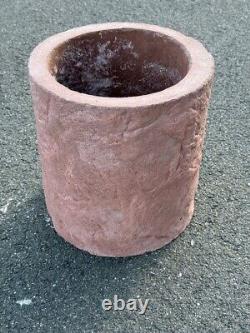 12 Inch Red Round Concrete Planter Indoor/Outdoor WITHOUT DRAIN HOLE