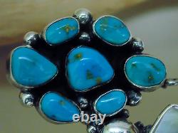 136GM DAVID ZACHARY Handcrafted. 925 Sterling Silver BLUE GEM TURQUOISE Necklace