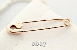 14K Rose Gold Safety Pin 1.25'' long Handmade in USA