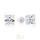 14k Solid White Gold Princess-cut Cz Sleeper Studs Earrings Screw-back 3mm-8mm