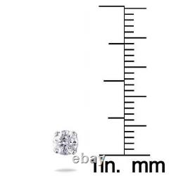 14K White Gold 1/2 Carat Natural Round Diamond 4-Prong Stud Earrings