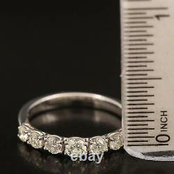 14K White Gold and Graduated Diamond Ring 3/4 Carat. 74 T. W Hallmarked size 7.5
