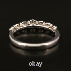 14K White Gold and Graduated Diamond Ring 3/4 Carat. 74 T. W Hallmarked size 7.5