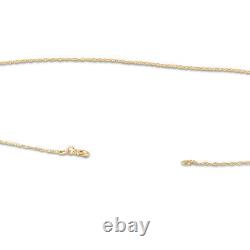 14K Yellow Gold 1/4 ct Round Diamond Solitaire Bezel Pendant Necklace 18