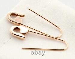 14k Rose Gold Safety Pin Earrings (PAIR) 1''long Handmade in USA