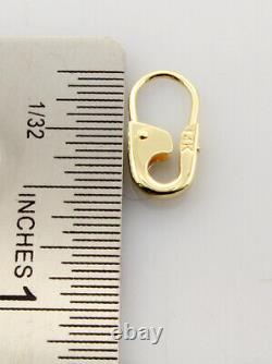 14k Yellow Gold Safety Pin Earrings (PAIR) 1/2''long Handmade in USA