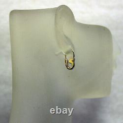 14k Yellow Gold Safety Pin Earrings (PAIR) 1/2''long Handmade in USA