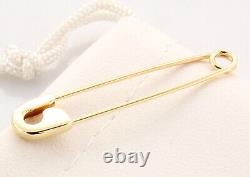 18K Yellow Gold Safety Pin Handmade in USA (1.5'')