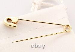 18K Yellow Gold Safety Pin Handmade in USA (1.5'')