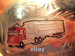 18 Wheeler Semi Truck Driver C&L Hand Made HEAVY & BIG Belt Buckle USA Made