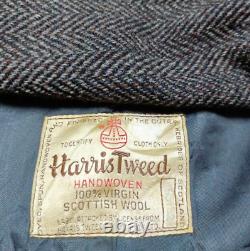 1950s vintage Harris Tweed all worsted bespoke classic suit over coat 40R 48R