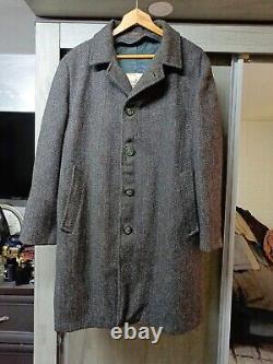 1950s vintage Harris Tweed all worsted bespoke classic suit over coat 40R 48R