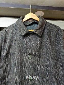 1950s vintage Harris Tweed all worsted bespoke classic suit over coat 40R 48R
