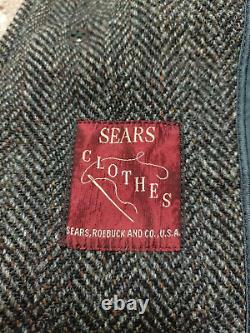 1950s vintage Harris Tweed all worsted bespoke classic suit over coat 40R 48R