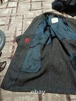 1950s vintage Harris Tweed all worsted bespoke classic suit over coat 40R 48R