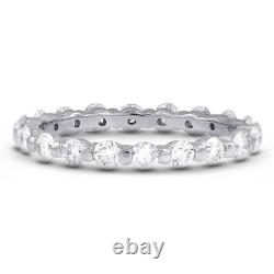 1 1/2ct tw F VS2 Round Natural Certified Diamonds 14K Gold Classic Eternity Band