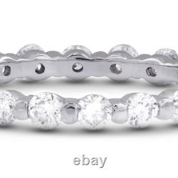 1 1/2ct tw F VS2 Round Natural Certified Diamonds 14K Gold Classic Eternity Band