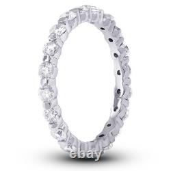 1 1/2ct tw F VS2 Round Natural Certified Diamonds 14K Gold Classic Eternity Band