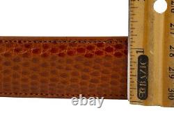 1 1/4 Genuine Handmade Cognac Lizard Leather Belt (Made in U. S. A)