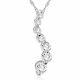 1/2ct Real Diamond Journey Pendant Necklace 14k White Gold (3/4 Inch Tall)