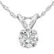1/4ct Solitaire Diamond Pendant Necklace 14k White Gold