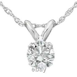 1/4ct Solitaire Diamond Pendant Necklace 14K White Gold