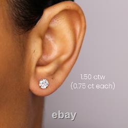 1.50 ctw 14K Lab Grown Diamond Stud Earrings F VS+