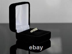 1.55Ct Princess Cut MOISSANITE Channel Set Wedding Band Solid 14K Yellow Gold