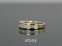 1.55Ct Princess Cut MOISSANITE Channel Set Wedding Band Solid 14K Yellow Gold