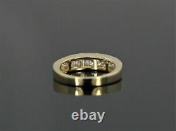 1.55Ct Princess Cut MOISSANITE Channel Set Wedding Band Solid 14K Yellow Gold